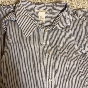 H&M Mama long blue stripe long sleeve button down